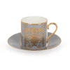 Acanthus Grey Coffee Cup And Saucer