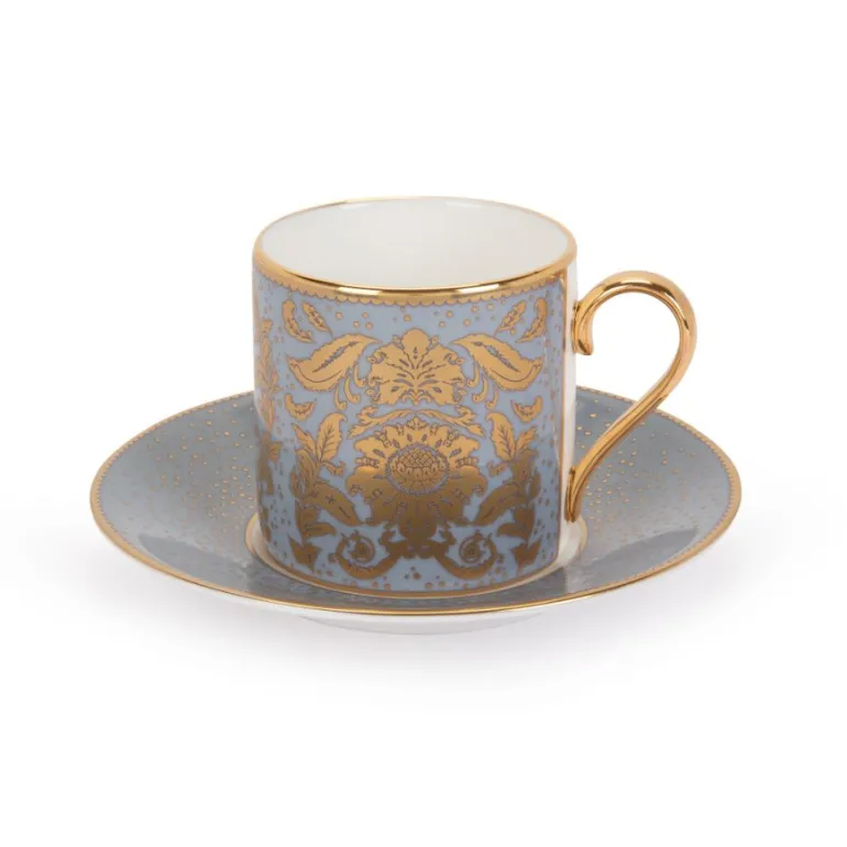 Acanthus Grey Coffee Cup And Saucer