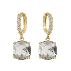 Black Square Crystal Earrings