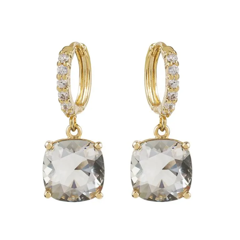 Black Square Crystal Earrings