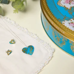 Coat Of Arms Tin Heart Stud Earrings