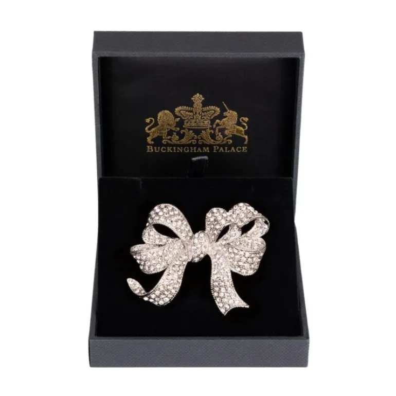 Crystal Bow Brooch
