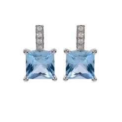 Crystal Square Drop Earrings