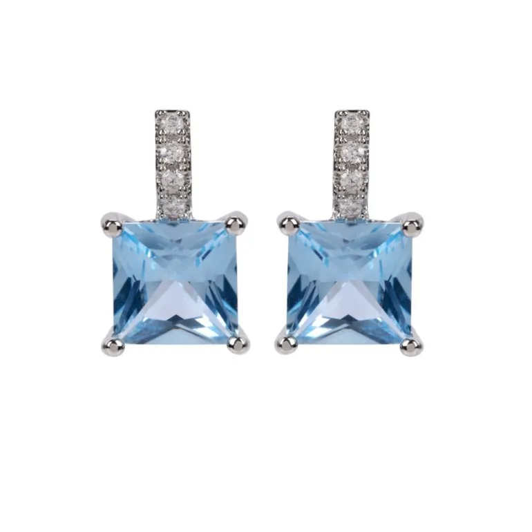 Crystal Square Drop Earrings