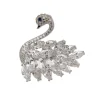Crystal Swan Brooch