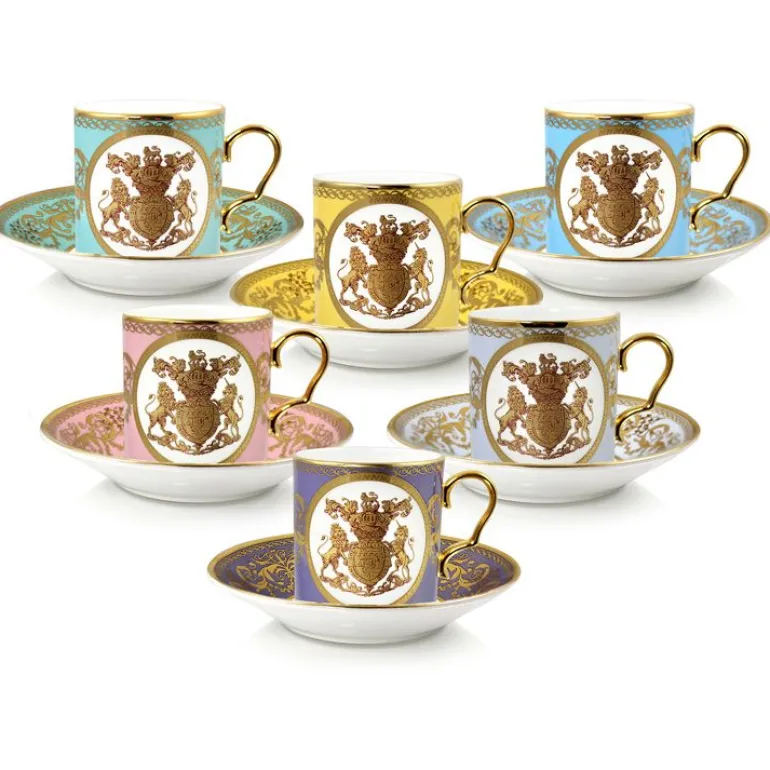 Lustre Pastel Coffee Cup And Saucer Set