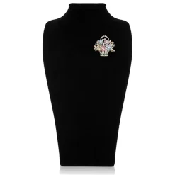 Pastel Flower Basket Brooch