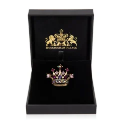 Purple And Gold Crown Brooch