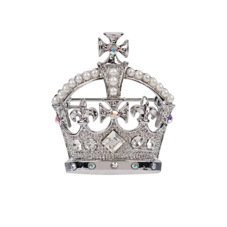Silver Crown Brooch