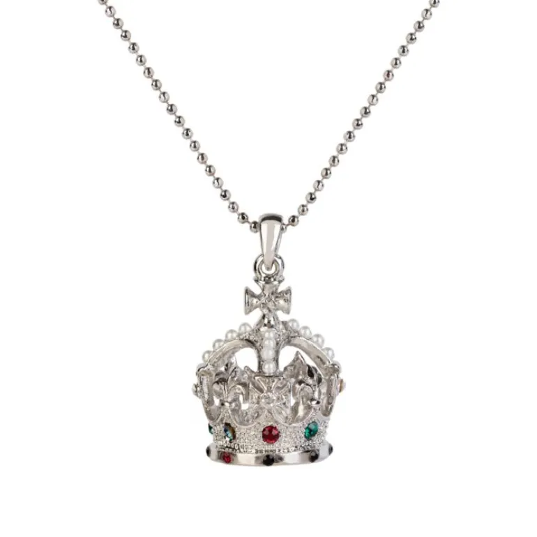 Silver Crown Necklace
