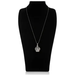 Silver Crown Necklace