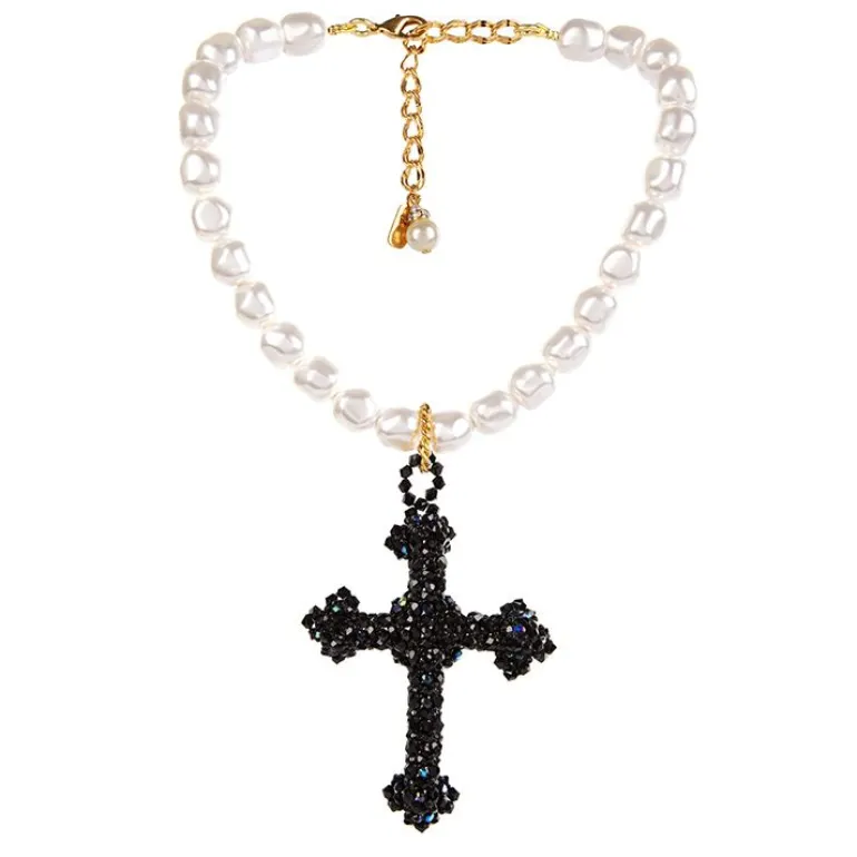 Vicki Sarge Black Cross Necklace