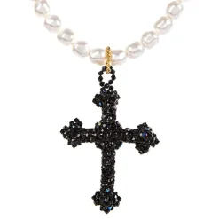 Vicki Sarge Black Cross Necklace