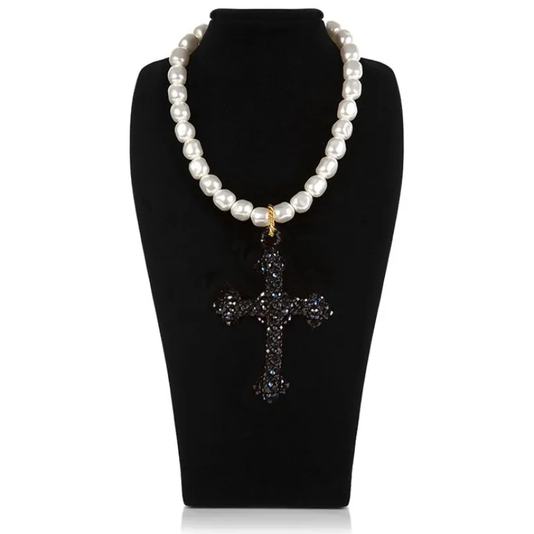 Vicki Sarge Black Cross Necklace