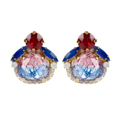 Vicki Sarge Red, White And Blue Stud Earrings