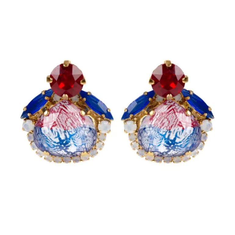 Vicki Sarge Red, White And Blue Stud Earrings