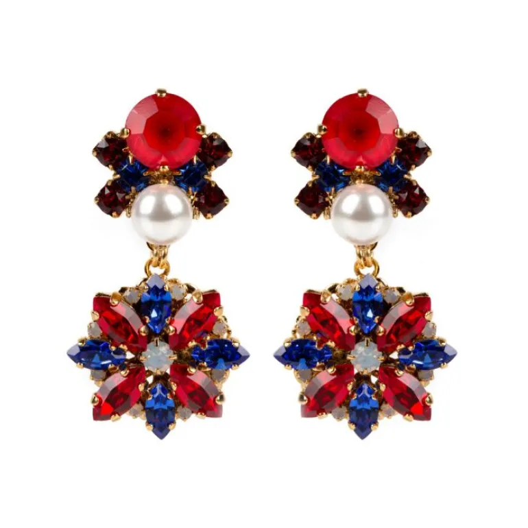 Vicki Sarge Red, White And Blue Large Drop Earrings