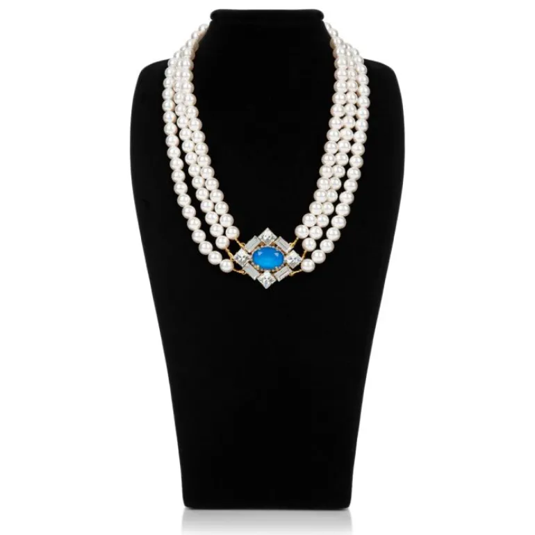 Vicki Sarge Triple Strand Pearl Necklace