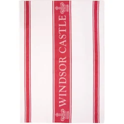 Windsor Castle Red Waffle Tea Towel